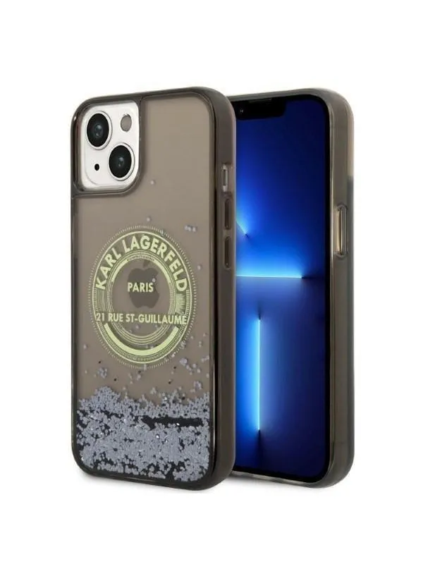 Karl Lagerfeld Liquid Glitter RSG case for iPhone 14 - black