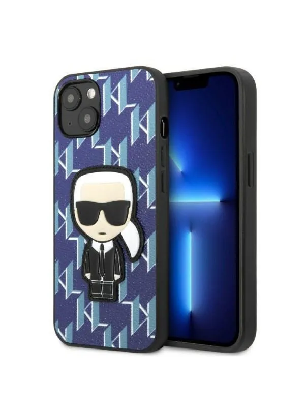 Karl Lagerfeld KLHCP13SPMNIKBL iPhone 13 mini 5.4" hardcase blue/blue Monogram Ikonik Patch