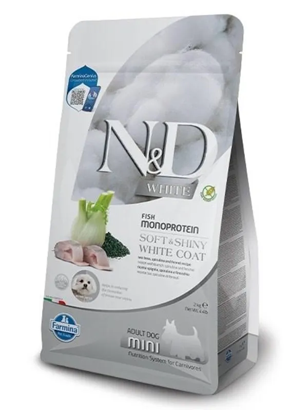 Farmina N&D Sea Bass Spirulina and Fennel Adult Mini - dry dog food - 2 kg