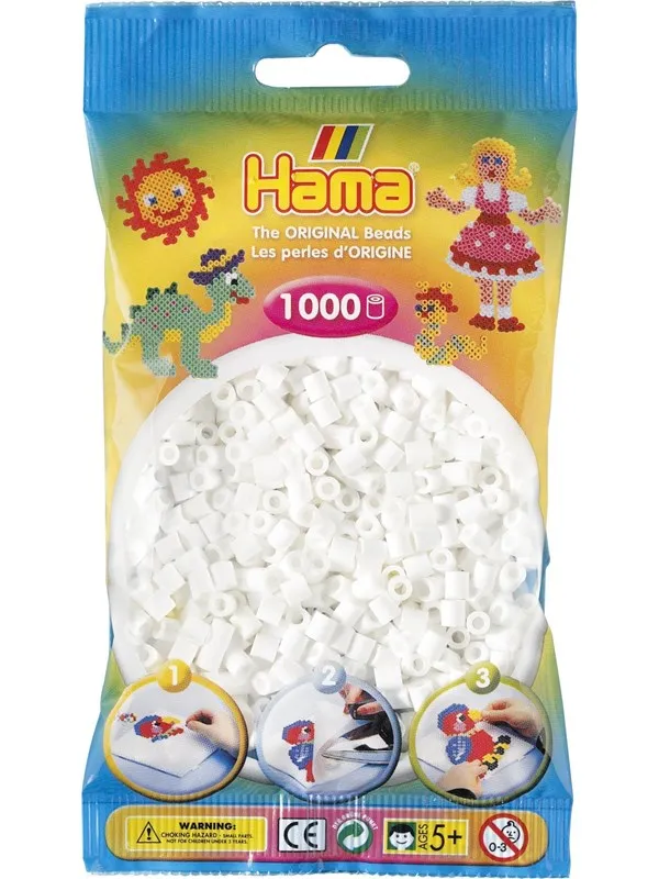 Hama Ironing beads - White 1000 pcs