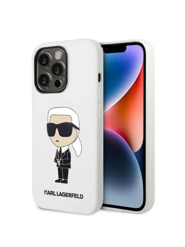 Karl Lagerfeld Silicone Ikonik case for iPhone 14 Pro Max - white