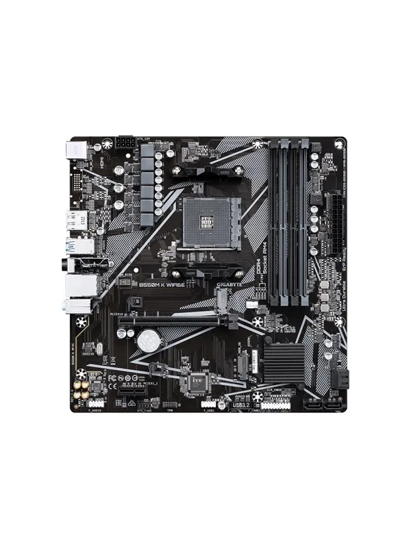 GIGABYTE B550M K WIFI6E Hovedkort - AMD B550 - AMD AM4 - DDR4 RAM - Micro-ATX