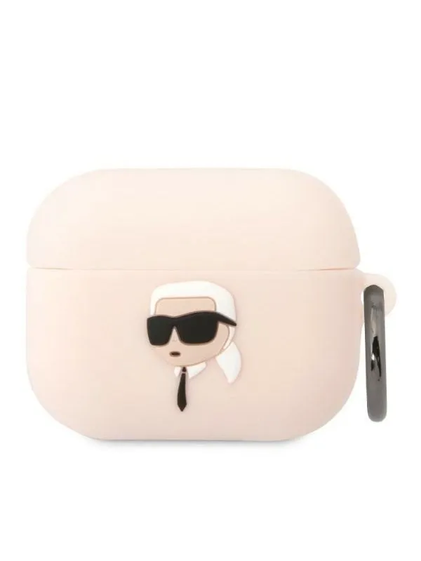 Karl Lagerfeld KLAPRUNIKP AirPods Pro cover pink/pink Silicone Karl Head 3D
