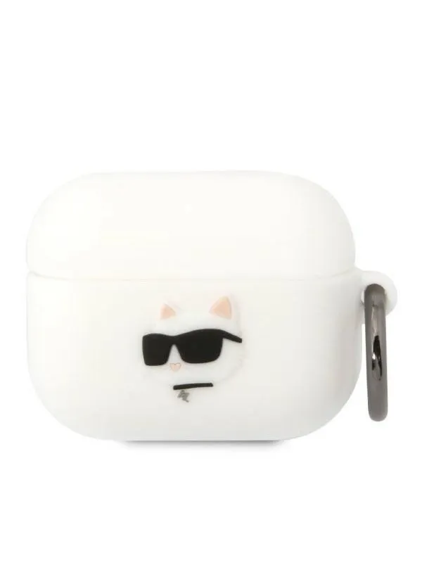 Karl Lagerfeld KLAPRUNCHH AirPods Pro cover white/white Silicone Choupette Head 3D