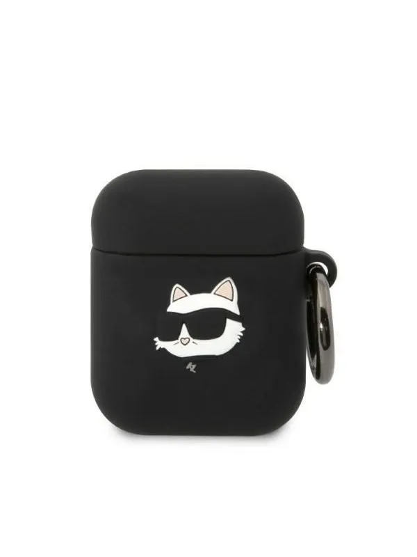 Karl Lagerfeld KLA2RUNCHK AirPods 1/2 cover black/black Silicone Choupette Head 3D