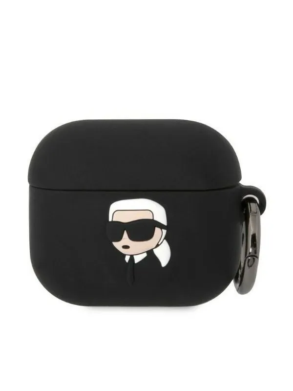 Karl Lagerfeld Silicone Karl Head 3D Case for AirPods 3 - Black