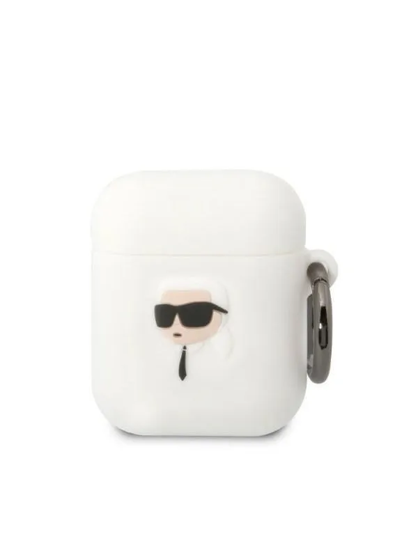 Karl Lagerfeld KLA2RUNIKH AirPods 1/2 cover white/white Silicone Karl Head 3D