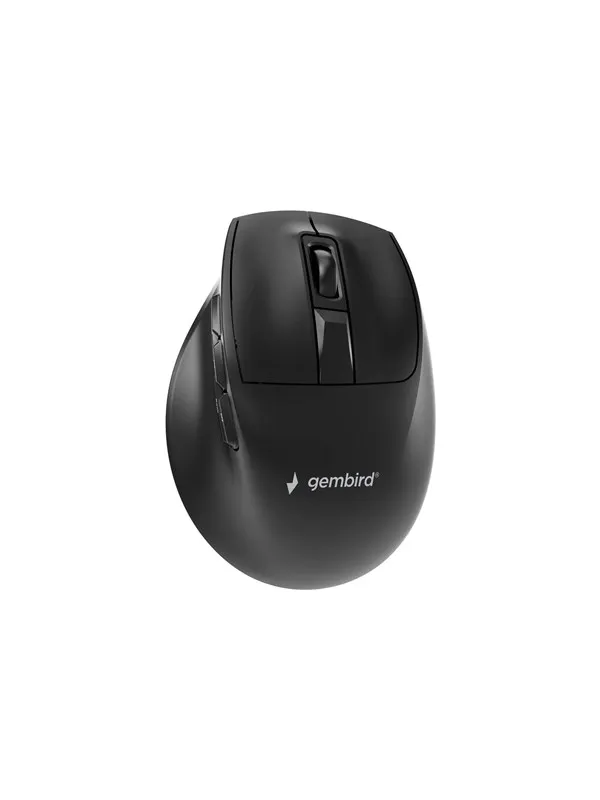 Gembird Triple-mode 9-button wireless ergonomic mouse - Ergonomisk mus - Optisk - 9 - Svart