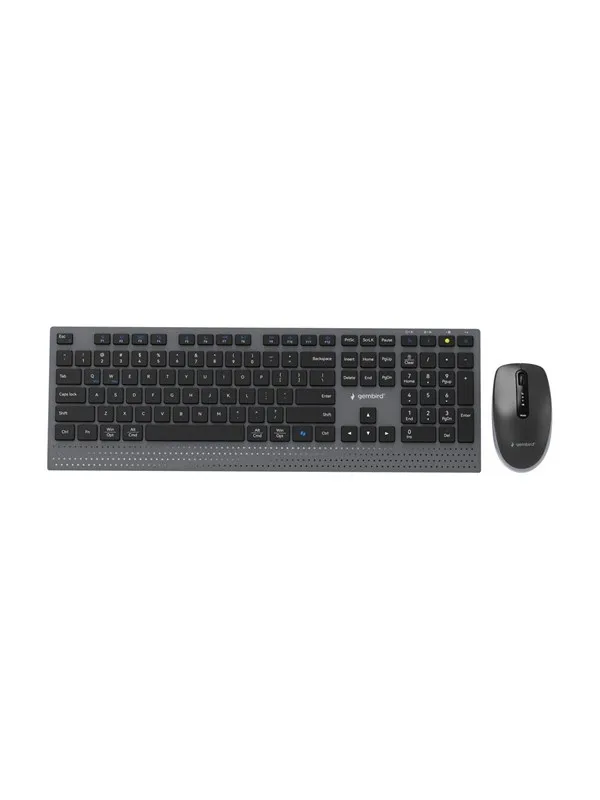 Gembird Slim wireless dual-mode desktop set - Tastatur & Mussett - Engelsk (USA) - Svart