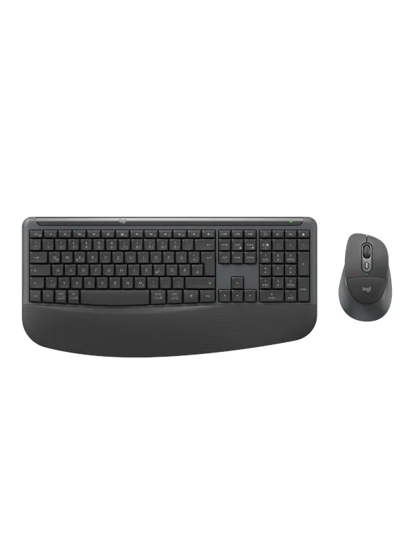 Logitech Signature Comfort Plus Combo MK880 - Tastatur & Mussett - Tysk - Grå