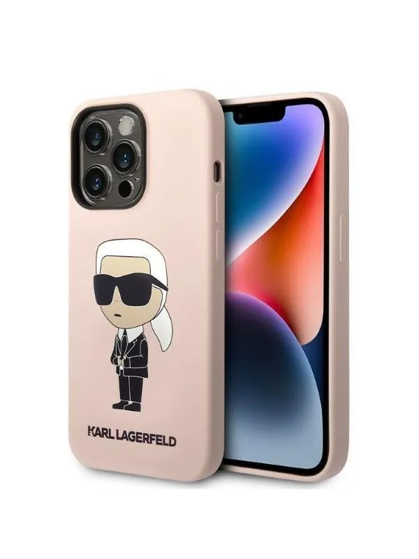 Karl Lagerfeld Silicone Ikonik MagSafe case for iPhone 14 Pro Max - pink