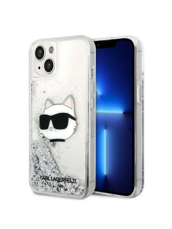 Karl Lagerfeld KLHCP14MLNHCCS iPhone 14 Plus 6.7" silver/silver hardcase Glitter Choupette Head