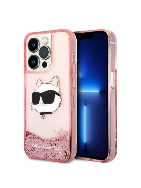 Karl Lagerfeld KLHCP14LLNCHCP iPhone 14 Pro 6.1" pink/pink hardcase Glitter Choupette Head