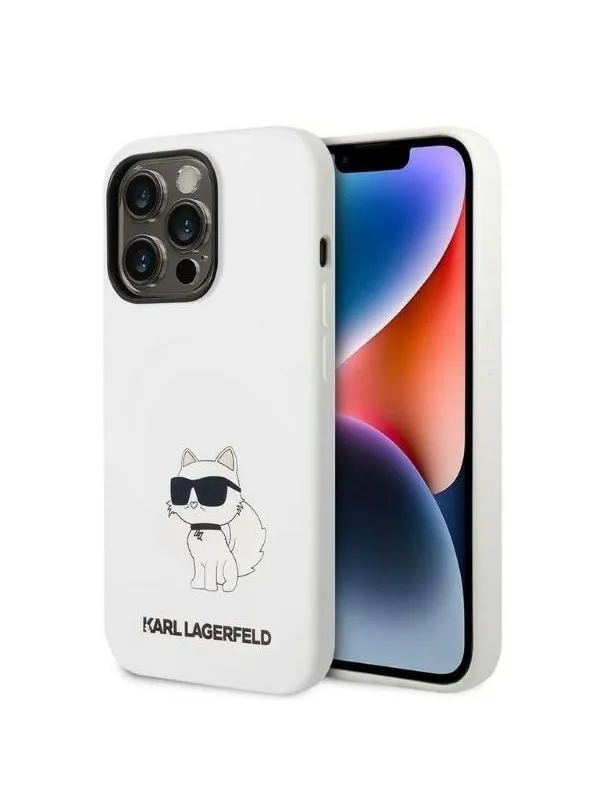 Karl Lagerfeld Silicone Choupette case for iPhone 14 Pro Max - white