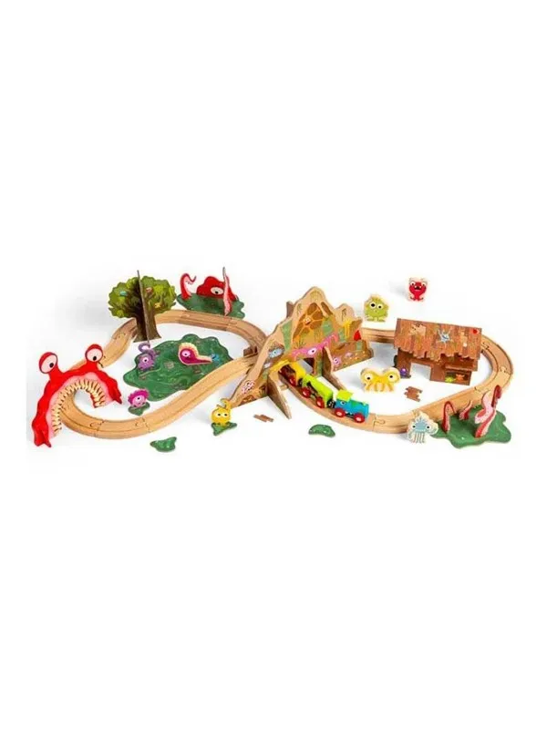 Bigjigs Wooden Monster Train Set 50pcs.