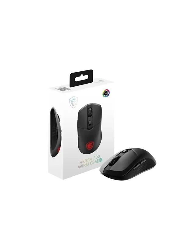 MSI VERSA 300 8K - mouse - 2.4 GHz Bluetooth 5.3 USB 2.0 - Mus - Optisk - 6 - Svart