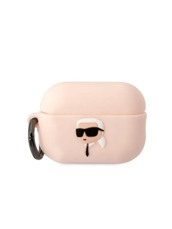 Karl Lagerfeld KLAP2RUNIKP AirPods Pro 2 cover pink/pink Silicone Karl Head 3D
