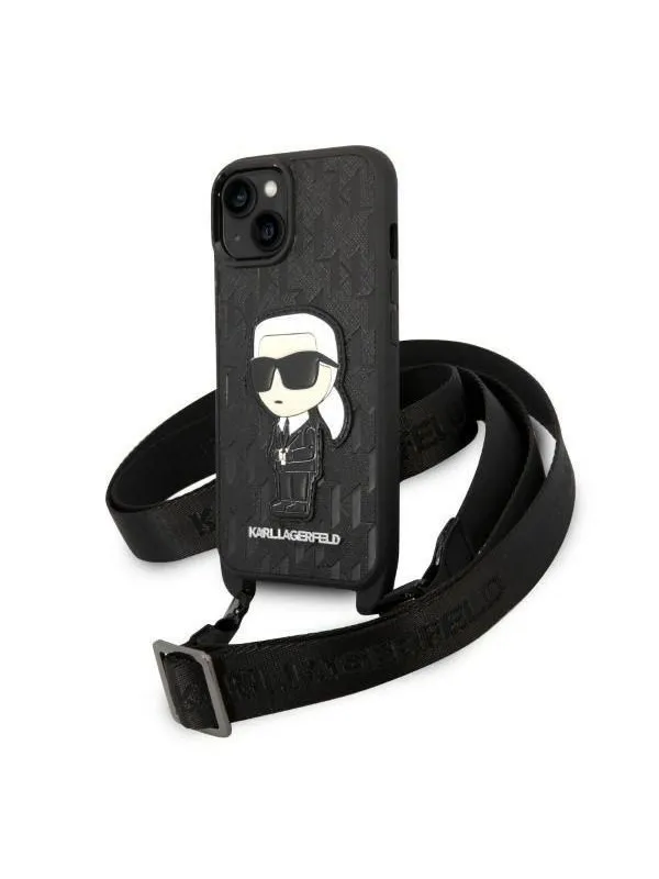 Karl Lagerfeld KLHCP14SSTKMK iPhone 14 6.1" black/black hardcase Monogram Ikonik Patch