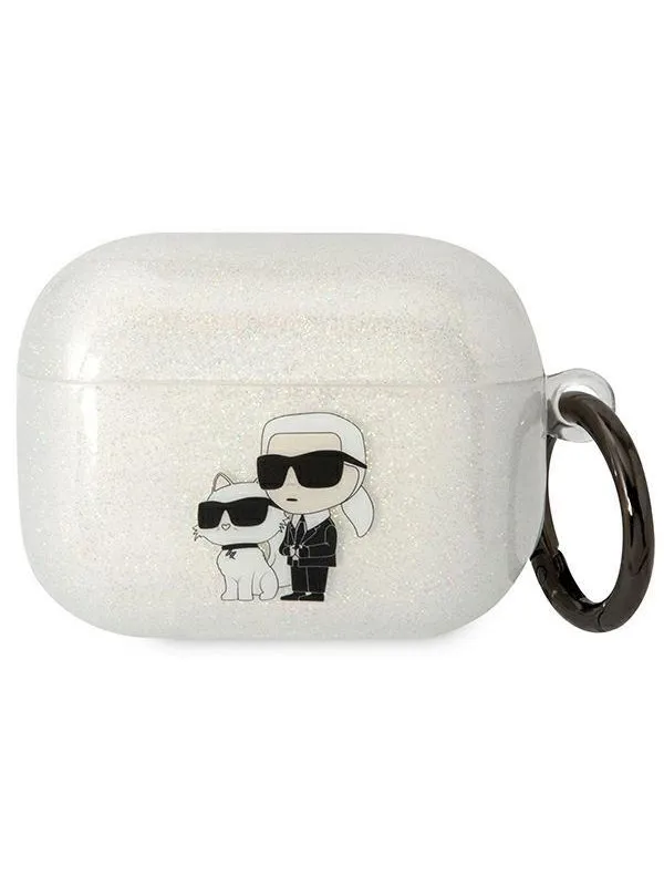 Karl Lagerfeld KLAPHNKCTGT Airpods Pro cover transparent Gliter Karl&Choupette