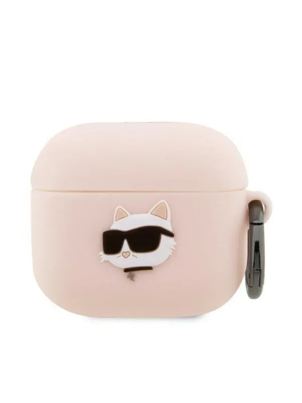 Karl Lagerfeld KLA3RUNCHP AirPods 3 cover pink/pink Silicone Choupette Head 3D