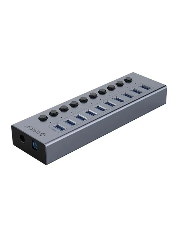 ORICO BT2U3-10AB Hub 10x USB-A 3.0 with switches - gray USB-hub - USB 3.0 - 10 porter - Grå