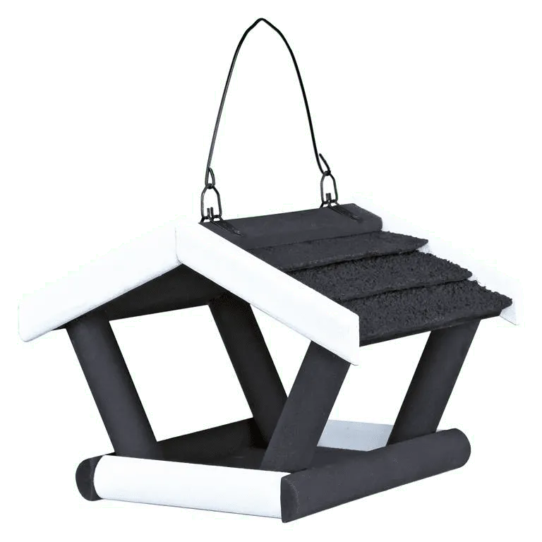 Trixie natura bird feeder hanging pine wood 17 × 19 × 14 cm black/white