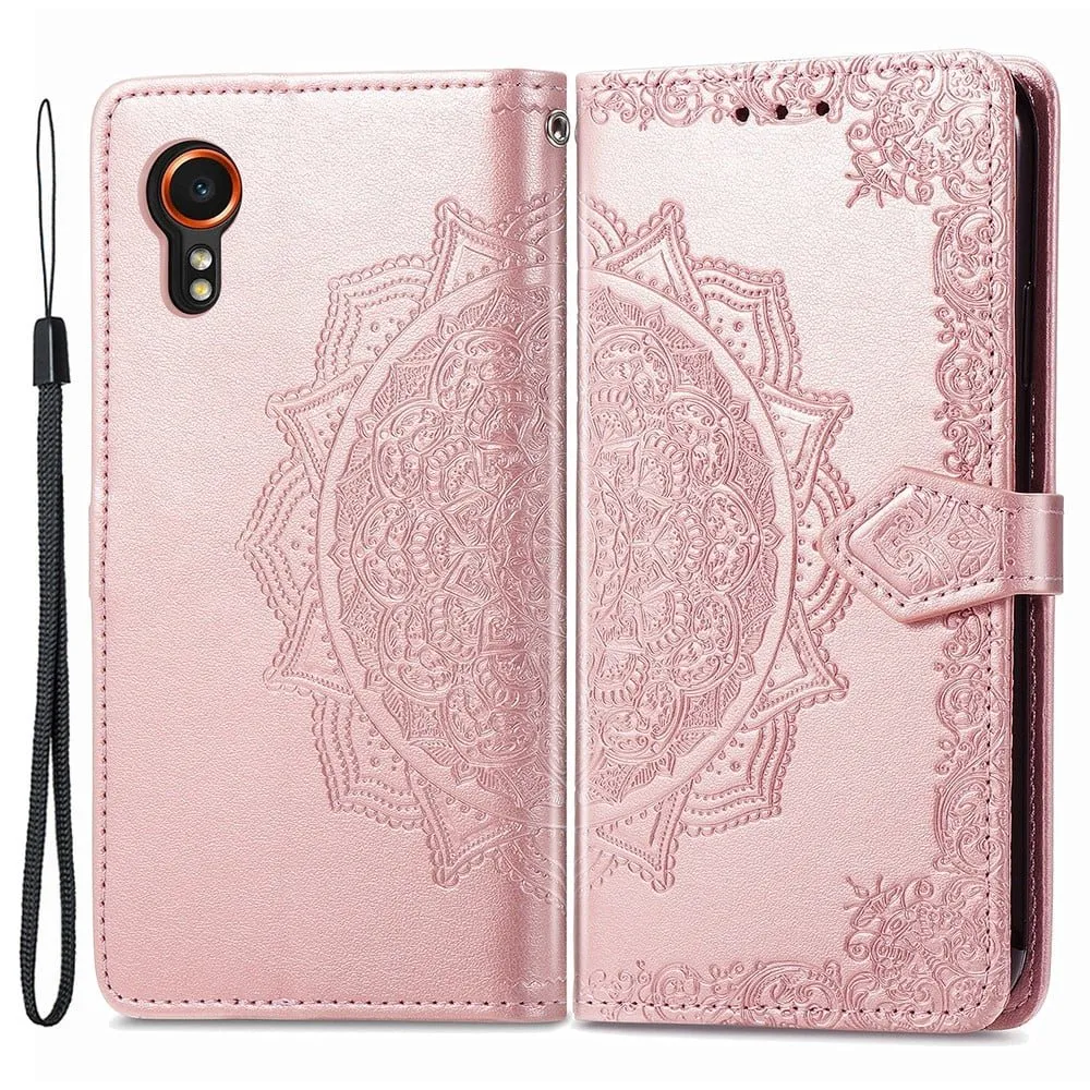 Mandala Samsung Galaxy Xcover 7 etui i lær - Rose Gull