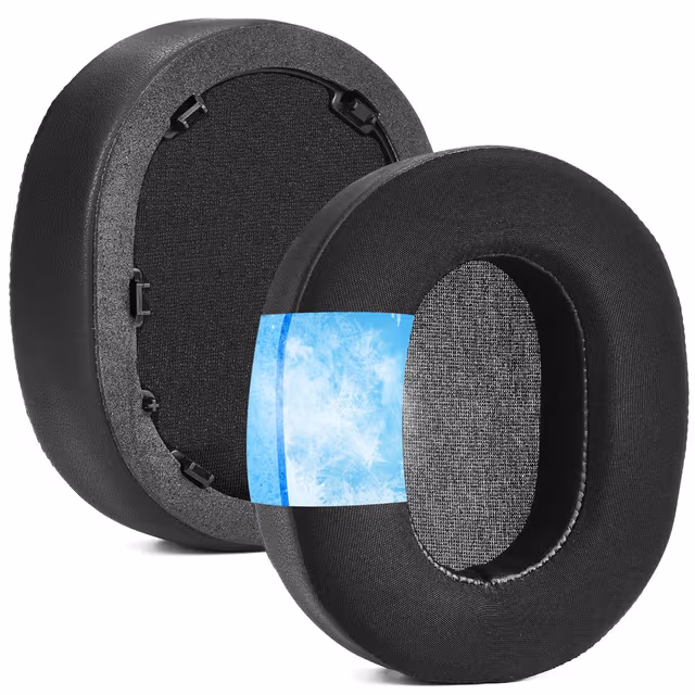 Erstatnings-øreputer Snap-On (2-pakning) kompatibel med Sony INZONE H9 II og WH-G910N — Åndbar mesh, proteinlær, kjølende skum