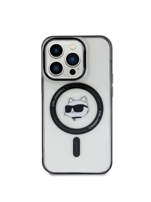 Karl Lagerfeld IML Choupette's Head MagSafe case for iPhone 15 Pro - transparent