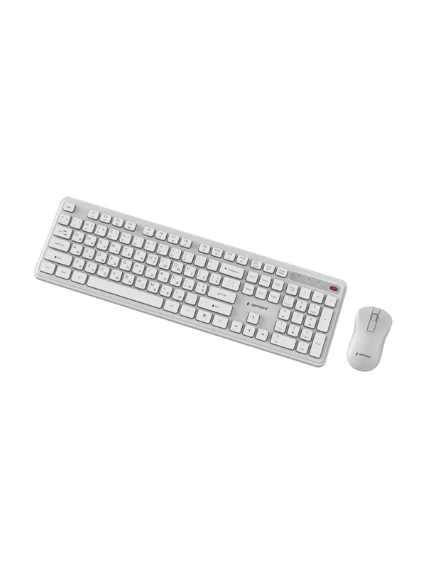 Gembird Slim Pro Business - keyboard and mouse set full size - Cyrillic - white Input Device - Tastatur & Mussett - Cyrillic - Hvit