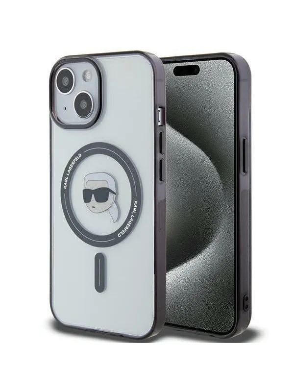 Karl Lagerfeld KLHMP15MHKHNOTK iPhone 15 Plus 6.7" transparent hardcase IML Karl`s Head MagSafe
