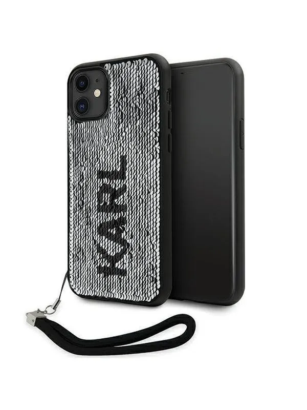 Karl Lagerfeld KLHCN61PSQRKS iPhone 11 / Xr 6.1" silver/silver hardcase Sequins Cord