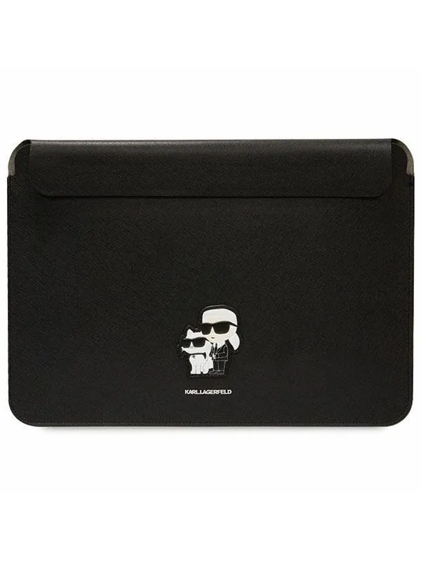 Karl Lagerfeld Saffiano Karl&Choupette case for a 14" laptop - black