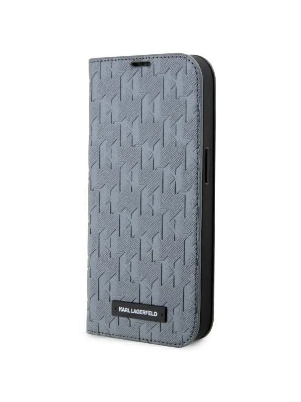 Karl Lagerfeld KLBKP14LSAKLHPG iPhone 14 Pro 6.1" bookcase silver/silver Saffiano Monogram