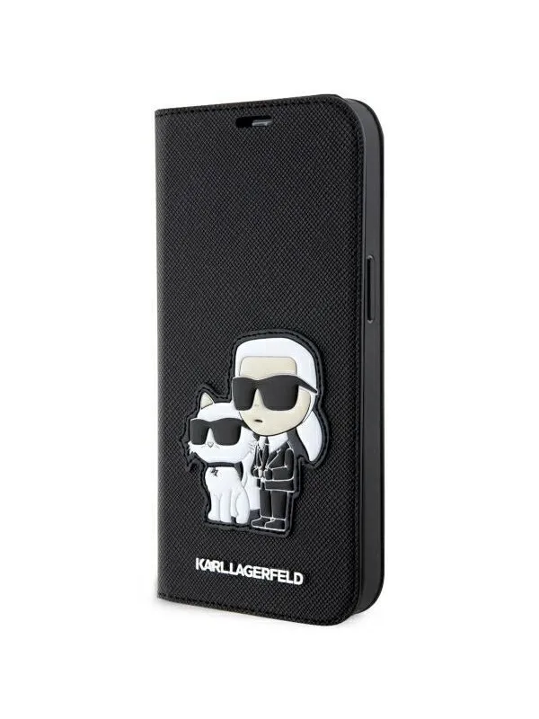 Karl Lagerfeld KLBKP14LSANKCPK iPhone 14 Pro 6.1" bookcase black/black Saffiano Karl & Choupette