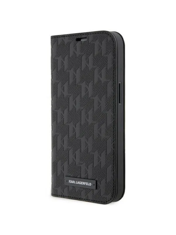 Karl Lagerfeld KLBKP14LSAKLHPK iPhone 14 Pro 6.1" bookcase black/black Saffiano Monogram