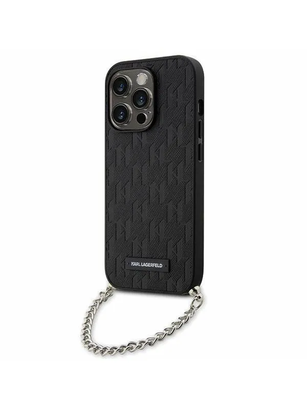 Karl Lagerfeld KLHCP14LSACKLHPK iPhone 14 Pro 6.1" black/black hardcase Saffiano Monogram Chain