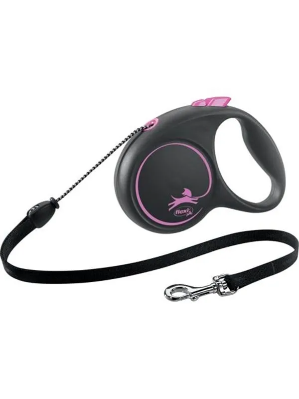 Flexi Black Design M leash 5 m 20 kg pink