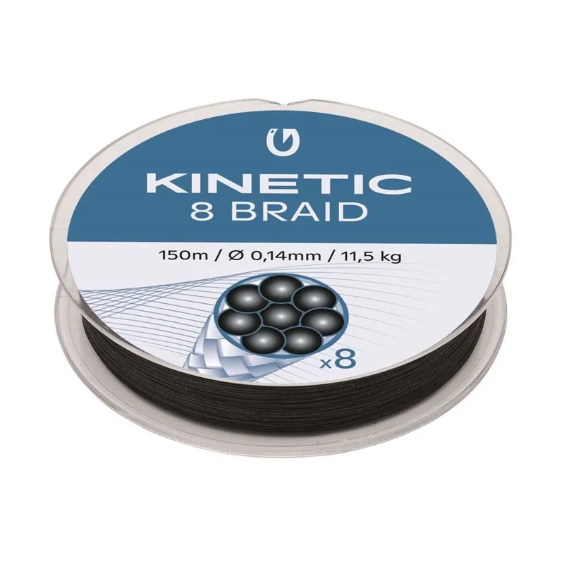 Kinetic 8 Braid 300m 0,12mm/9,6kg Svart