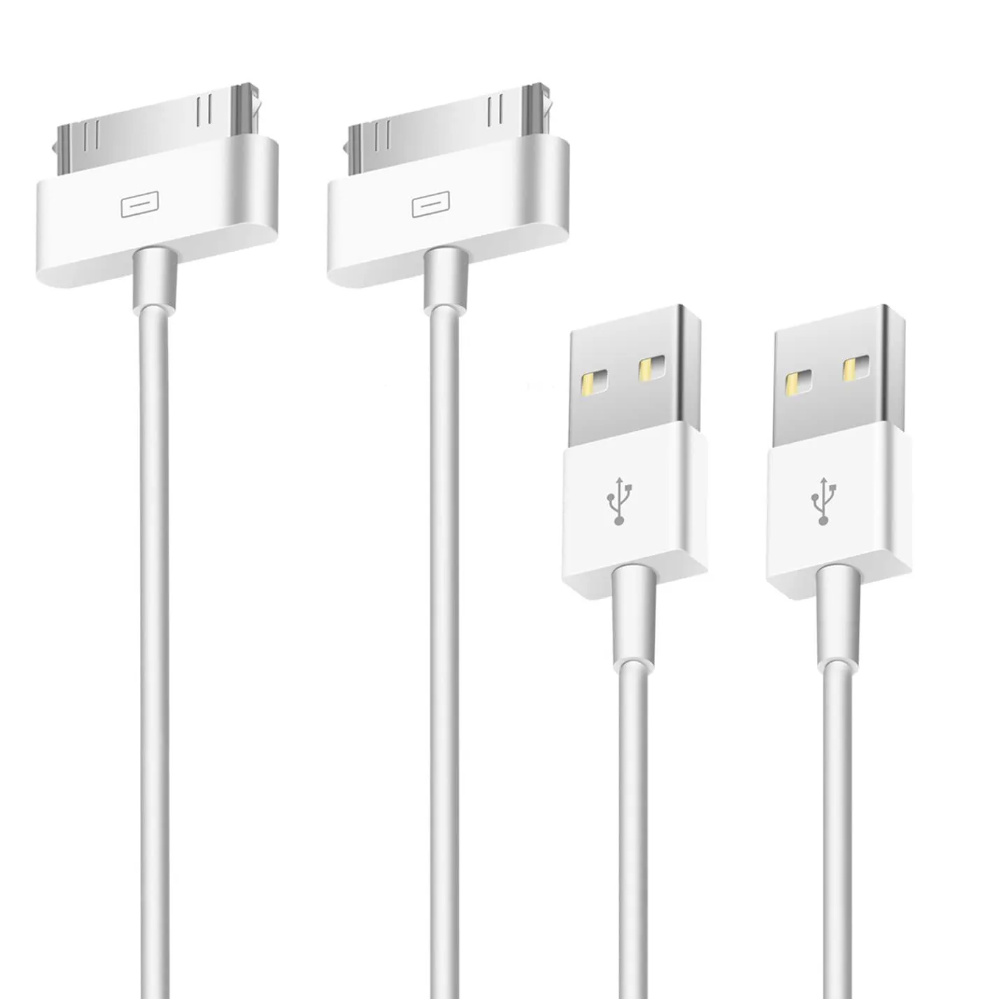 2X Ladekabel for eldre iPhones og iPads 30-pins USB-kabel
