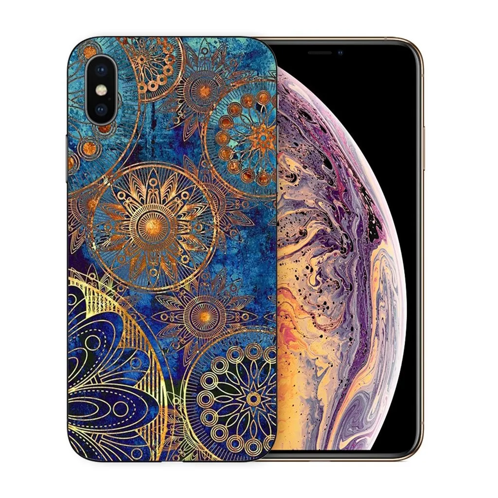iPhone XS beskyttelses deksel av TPU med printet mønster - mandala blomst