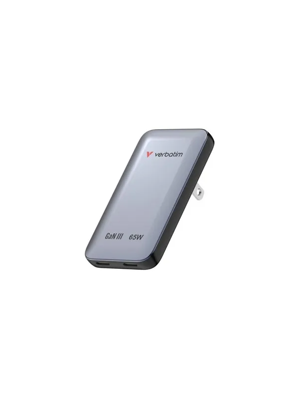 Verbatim Essentials Slim GaN Wall Charger 65W - Grey