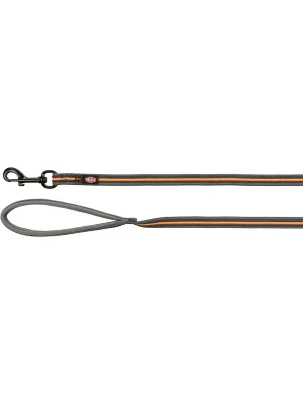 Trixie Fusion tracking leash rubberised M-XL: 3 m/17 mm graphite/papaya