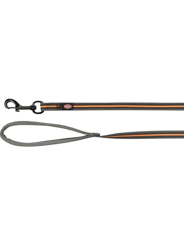 Trixie Fusion tracking lead rubberised M-XL: 10 m/17 mm graphite/papaya
