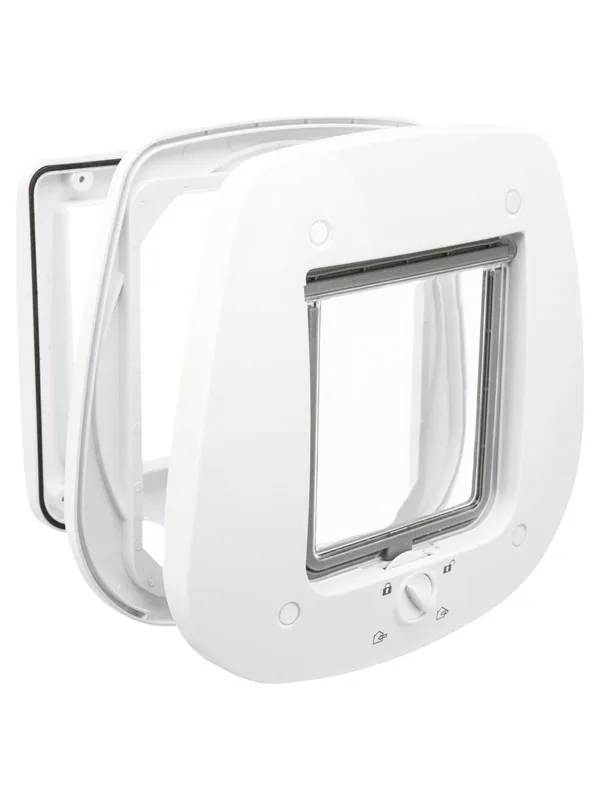 Trixie 4-Way cat flap for glass doors 27 × 26 cm white