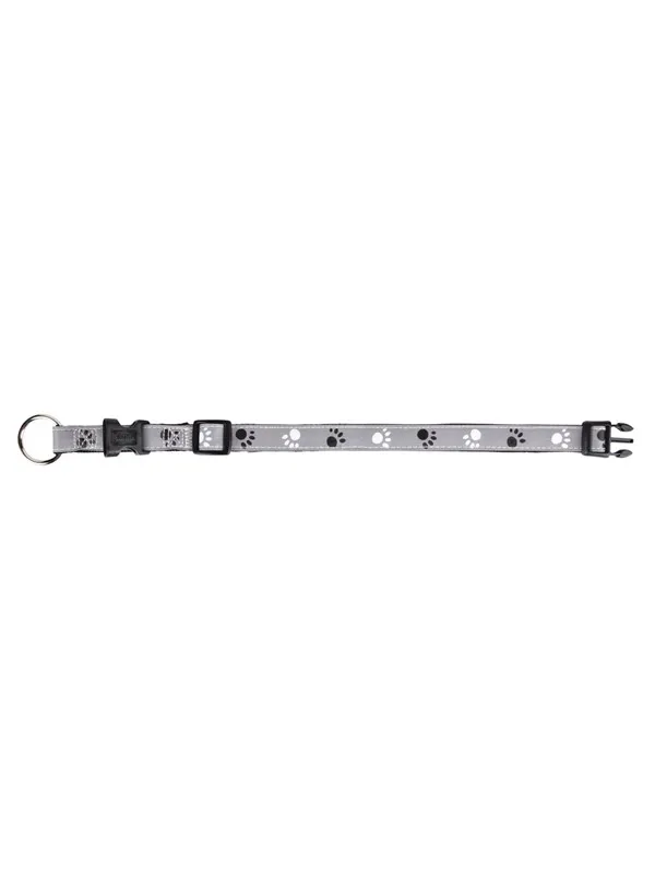 Trixie Silver Reflect collar XS-S: 22-35 cm/15 mm black/silver grey