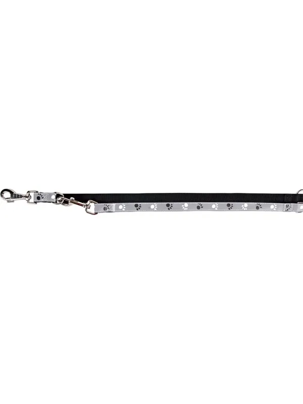 Trixie Silver Reflect adjustable leash M-L: 2.00 m/20 mm black/silver grey
