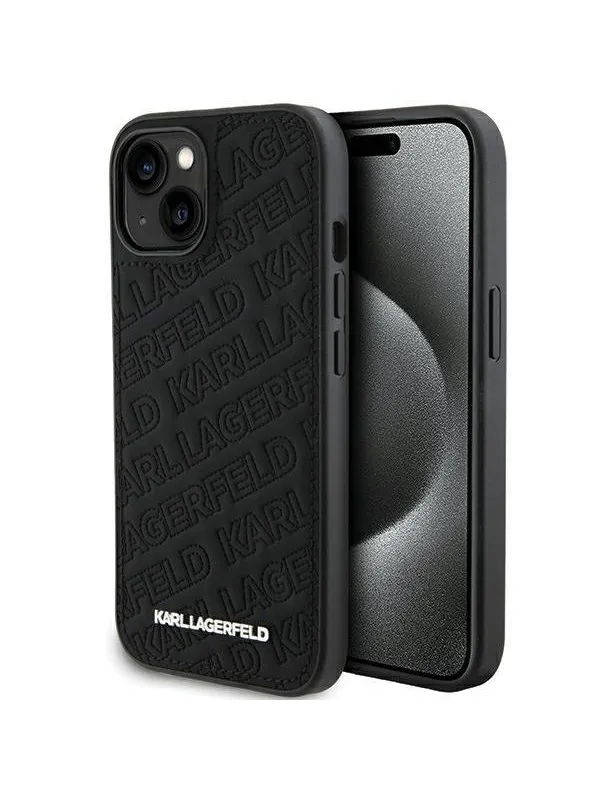 Karl Lagerfeld Quilted K Pattern case for iPhone 15 - black