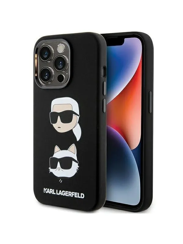 Karl Lagerfeld Silicone Karl&Choupette Head case for iPhone 15 Pro Max - black