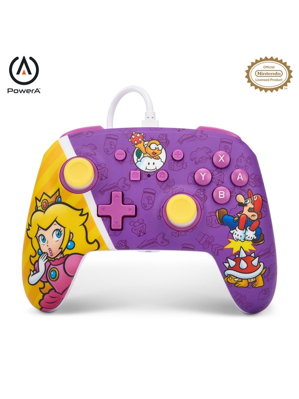 PowerA Enhanced Wired Controller for Nintendo Switch - Princess Peach Battle - Wired Controller - Nintendo Switch